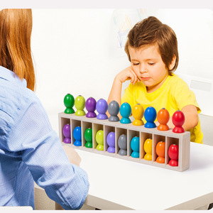 Divertente <span class=keywords><strong>gioco</strong></span> di abbinamento a colori per bambini giocattolo interattivo in legno per l'allenamento della memoria precoce per genitori e bambini - Product Image 1