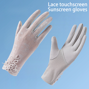 Gants Solaires pour Femmes Protection <span class=keywords><strong>Anti</strong></span>-<span class=keywords><strong>UV</strong></span> Sport Séchage Rapide Décontractés Dentelle Été Design Fin Écran Tactile Élastiques - Product Image 5