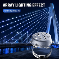 Lumière ponctuelle LED DMX512 RGBW DC24V avec fixation par câble, support métallique, fixation sur pont, câble extérieur, éclairage pixel