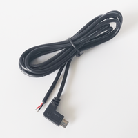 Kabel Micro USB Custom 22AWG 2 Inti, Micro B USB 5 Pin Male Plug ke Kabel Ujung Terbuka 2 Kawat untuk Fungsi Pengisian Daya