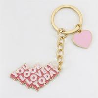 Porte-clés porte-clés personnalisé en émail dur doux rose vous êtes belle aujourd'hui porte-clés en métal doré avec votre logo nom cadeau de vacances