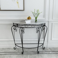 Table console en marbre demi-cercle SWT, style français, table haute pour couloir