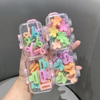 10 pièces petite fleur pinces à cheveux pour fille enfants mode couleur bonbon cheveux griffe cheveux accessoires boîte à bagages