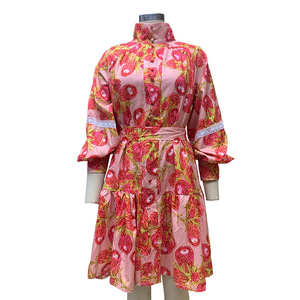 Nouvelle robe chemise à imprimé ample à col haut et taille cintrée pour femmes, tendance estivale - Product Image 4
