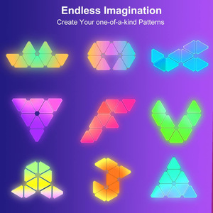 Luz de pared inteligente para sala de juegos RGBIC Magic Color <span class=keywords><strong>LED</strong></span> atmósfera luz triángulo módulo Panel luz música sincronización lámparas de recogida - Product Image 5