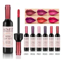 Özel özel etiket 6 renk şarap şişesi dudak kalemi sıvı ruj mat dudak parlatıcısı su geçirmez dudak tonu