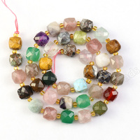 Perles d'améthyste facettées en cube naturel de 8 mm, pierres semi-précieuses, brins pour la fabrication de bijoux DIY