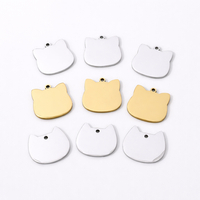 Pendentif vierge en acier inoxydable pour animaux de compagnie, forme chat et os, à graver, pendentif personnalisé pour chien, breloque de bijoux DIY