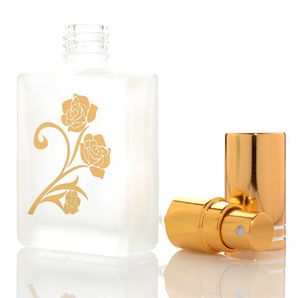 Botella de agua perfumada de 15 ml, botella de spray de vidrio esmerilado de alta calidad, botella de agua perfumada dorada con tapa de rosca. - Product Image 3