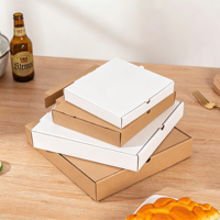 Boîte à pizza en carton écologique pour usage en restaurant, taille et logo personnalisés, impression 4C, revêtement UV, boîtes rigides jetables de qualité alimentaire