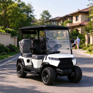 Voiture de golf électrique homologuée CE 4 places avec tableau de bord numérique, voiturette de golf tout-terrain à peinture personnalisée pour parcours de golf - Product Image 1
