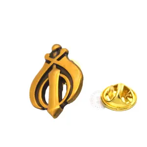 Custom elegant antique gold hollow pin Etching badge pins for sport jackets