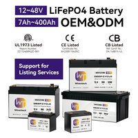 Batería de Litio Lifepo4 Recargable Personalizada de 12V 24V 36V 48V para Almacenamiento Solar, 50Ah 100Ah 200Ah 300Ah, para RV, Embarcaciones y Carritos de Golf