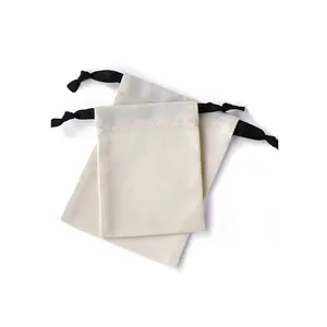 Bán buôn tùy chỉnh kích thước sinh thái thân thiện tái chế đồng bằng in bông lớn vải Pouch drawstrings túi bụi với dây biểu tượng