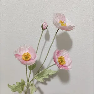 Colorful Simulation Poppy Silk Artificial Flower Floral Arrangement Silk Centerpiece Flower Decoration