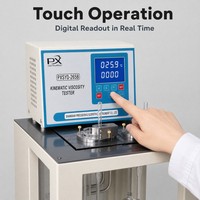 Testeur de viscosité cinématique de précision Ubbelohde avec écran tactile LCD, précision de température de 0,05 °C, test de 2 échantillons, laboratoire numérique