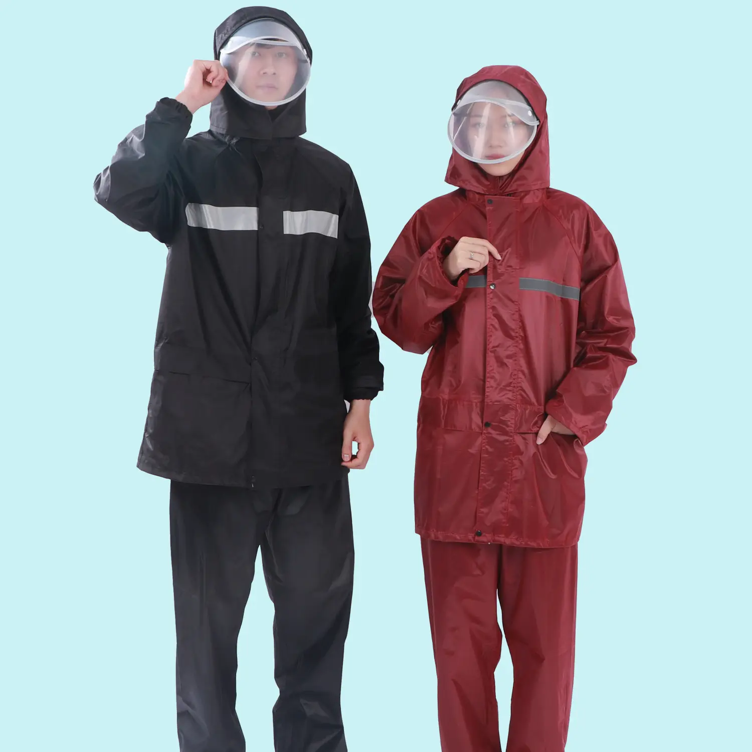 Dd1487 calças para trabalhadores ao ar livre, anti-tempestade, capa de chuva, listras reflexivas, cobertura completa à prova d' água, casacos de motocicleta, jaqueta, traje de chuva