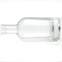 12 oz 375 ml 500ml 750ml Nordique Vodka Verre Bouteille D'alcool avec T-top En Aluminium Liège Synthétique