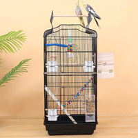 Cage à oiseaux en fer forgé, cage à oiseaux sélectionnée avec espace de jeu ouvert pour perroquets, canaris, tourtereaux, pinsons, perruches, cage de reproduction pour oiseaux