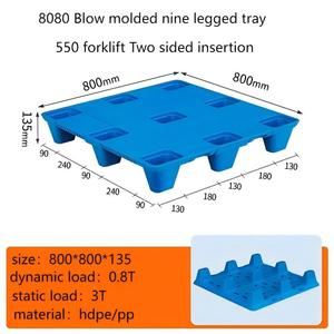 <span class=keywords><strong>Palet</strong></span> Europeo de Plástico Industrial de Nueve Pies, Moldeado por Soplado, Entrada de Cuatro Vías, para Almacén y Logística - Product Image 4