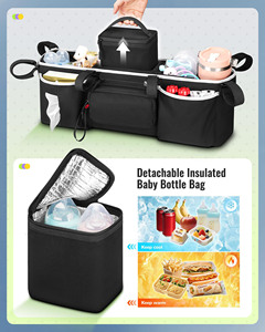 Organizador Doble para Cochecito de Bebé, Resistente, con Cierre, Diseño Simple, de Poliéster, Resistente al Agua, Bolsa Refrigerante para Accesorios de Bebé - Product Image 4