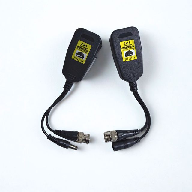 1 Pair 8MP 4K Video Power 2-in-1 Passive UTP Balun 300M RJ45 to BNC for AHD TVI CVI Analog CCTV HD Security Camera System