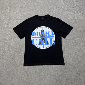 T-shirt d'été pour homme, style streetwear américain, hip-hop, coton, personnalisé, à manches courtes, motif 'Drama Call', pour rappeurs - Product Image 3