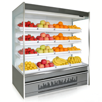 Réfrigérateur de présentation ouvert pour supermarché, équipement de réfrigération à température unique par refroidissement par air pour fruits et légumes