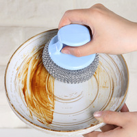 Brosse de cuisine en silicone, pot et lave-vaisselle amovible, boule de nettoyage amovible sans huile