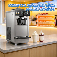 Machine à glace commerciale de comptoir entièrement automatique en acier inoxydable pour cornets de sundae, vente en gros
