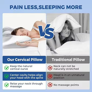 Bantal Busa Memori - Bantal Pendingin Ergonomis untuk Tidur, Penyangga Leher di Tempat Tidur untuk Orang yang Tidur Menyamping, Telentang, dan Tidur Tengkurap - Product Image 4