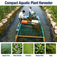 Machine compacte de nettoyage aquatique pour l'élimination des plantes aquatiques, récolteuse d'algues sargasses avec système de coupe pour l'entretien des étangs et des canaux