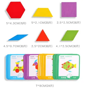 Permainan Asah Otak Mainan Puzzle Puzzle Tangram Penjualan Laris Anak-anak Awal Bayi Genggaman Tangan Balita Papan Sibuk Mainan Puzzle Kayu