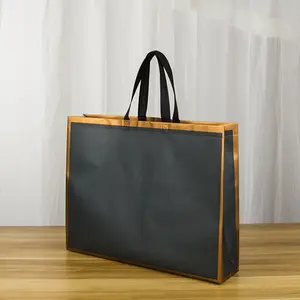 Eco-friendly Reusable Shopping Bag Folding Takeaway Shopping Pouch Non-woven Fabric Storage Waterproof Film Coated Grocery Bag