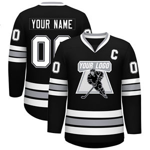 Maillots de hockey sur glace rétro en gros, impression par sublimation personnalisée, design de logo vintage, maillots de hockey amusants pour équipes, jeunes et hommes - Product Image 1