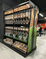 Étagères de supermarché Ecobox en fer pour fruits à coque en vrac, présentoir alimentaire, distributeur, bacs à bonbons avec cuillère, présentoir de bonbons à piocher pour magasin