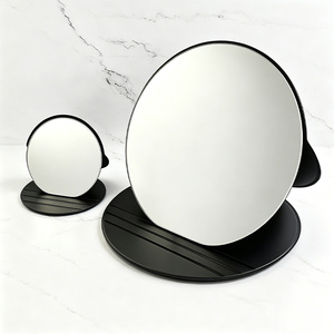 Private Label Foldable <b>Mirror</b> HD Glass Desk <b>Mirror</b> Portable PU Frame Shatterproof Non-Slip Base for <b>Makeup</b> Travel - Product Image 2