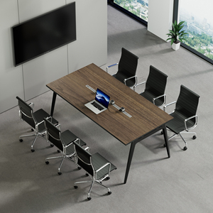 <span class=keywords><strong>Table</strong></span> de réunion de bureau, bureau de conférence et ensemble de chaises pour 8 personnes, <span class=keywords><strong>table</strong></span> de négociation en bois pour salle de réunion - Product Image 1