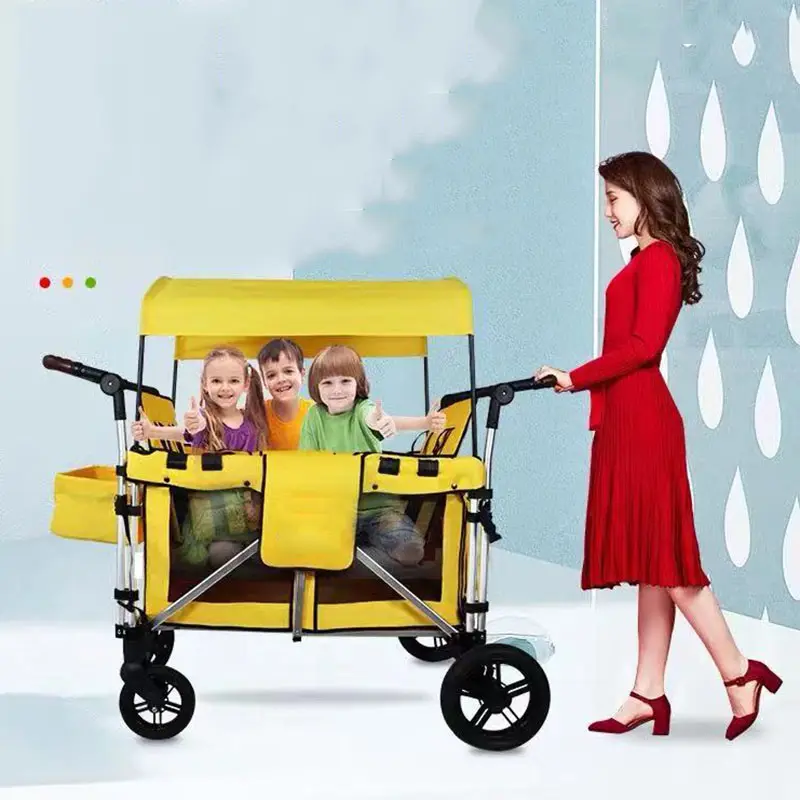 IMAMI Multi Purpose Children's 4 Seat Trolley Folding Hand Trolley Cart Children Baby Wagon