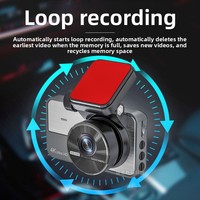 Caméra de tableau de bord de voiture WiFi 4K avec écran de 3,0 pouces 170° °   Caméra de recul et de vision avant à double objectif grand angle avec vision nocturne et moniteur de stationnement