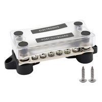 Barre de distribution d'alimentation en laiton nickelé 100A 12-48V avec couvercle pour voiture, camping-car, marine, système solaire