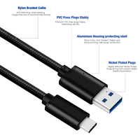 Cable USB 3.0 Tipo-C de 22AWG, Carga Rápida, Transferencia de Datos de 5Gbps, Blindaje de Lámina de Nailon, Garantía de 12 Meses para Computadora