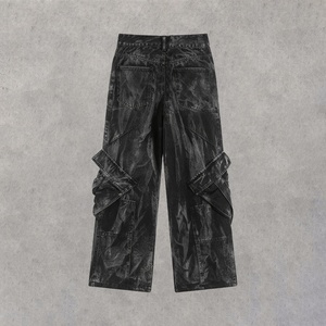 Jeans Personalizados para Hombre, Estilo Vintage, Largos, Rectos, Ajustados, Holgados, Estilo Urbano, Negros, Casuales, Moda Hip-hop Americana, Cintura Media - Product Image 2