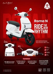 Scooter Eléctrico Tunwal Storm Advance 2 con Batería de 60V 250W para Carreteras Urbanas, Transporte Urbano y Desplazamientos Diarios - Product Image 3