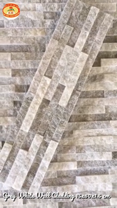 Elegant Split Face Natural Stone Blocks Decorative Modern White Marble Wall Panel for Living Room Outdoor Feature Walls - Product Image 2