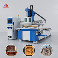 Routeur CNC à bois 1325 ATC avec changeur d'outils automatique de type linéaire pour la fabrication de meubles en panneaux