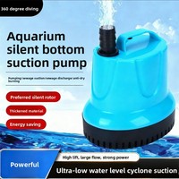 Pompe submersible silencieuse pour aquarium, à haut débit, réglable, avec filtre à aspiration par le bas, en plastique, pour la circulation de l'eau des aquariums, 110-240V