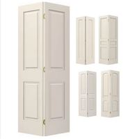 Porte pliante en bois massif de style Shaker à 2 panneaux, finition moderne, apprêtée blanche, isolation acoustique pour salon intérieur et villa