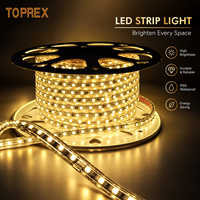 Bande lumineuse LED flexible TOPREX AC 220V étanche IP65 SMD 2835, 120 LED par mètre, haute densité, en PVC, pour décoration extérieure