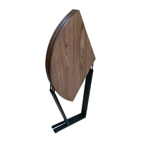 Table ronde pliante en bois pour l'extérieur, jardin, salle à manger, mariage, table pliante pour événements avec roulettes